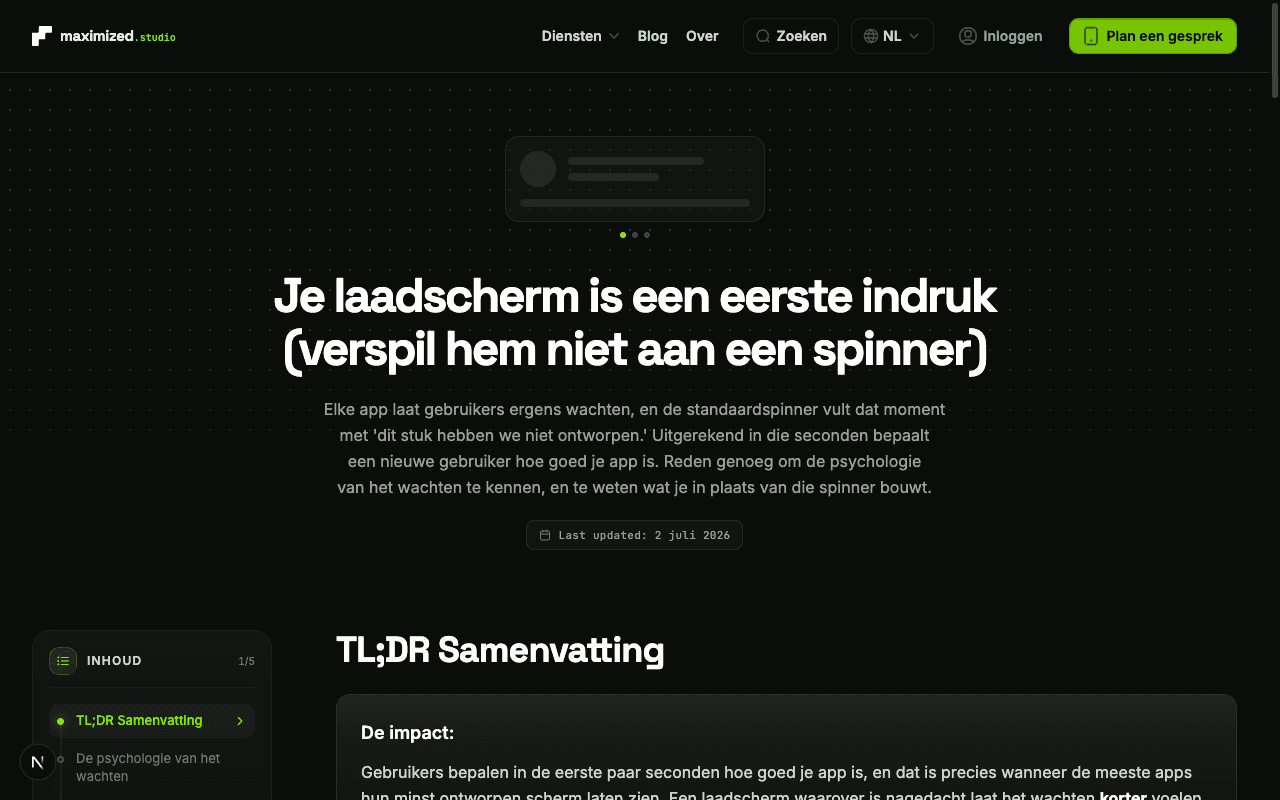 Je laadscherm is een eerste indruk (verspil hem niet aan een spinner)