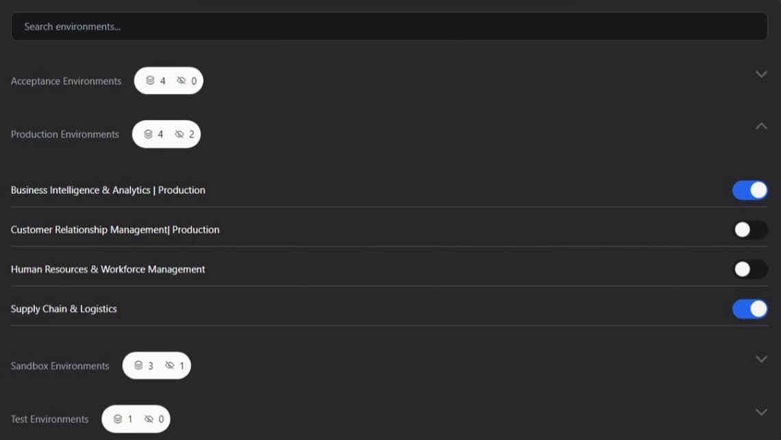 Mendix Navigator-omgevingen aanpassen